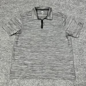 Greg Norman Attack Life PlayDry Black White Short Sleeve Zip Polo Shirt Size XL